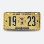Placa metálica Villarreal CF 1923, vista frontal