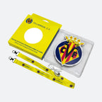 Escudo Luminoso para Colgar al Cuello Villarreal CF con lanyard, cable y caja
