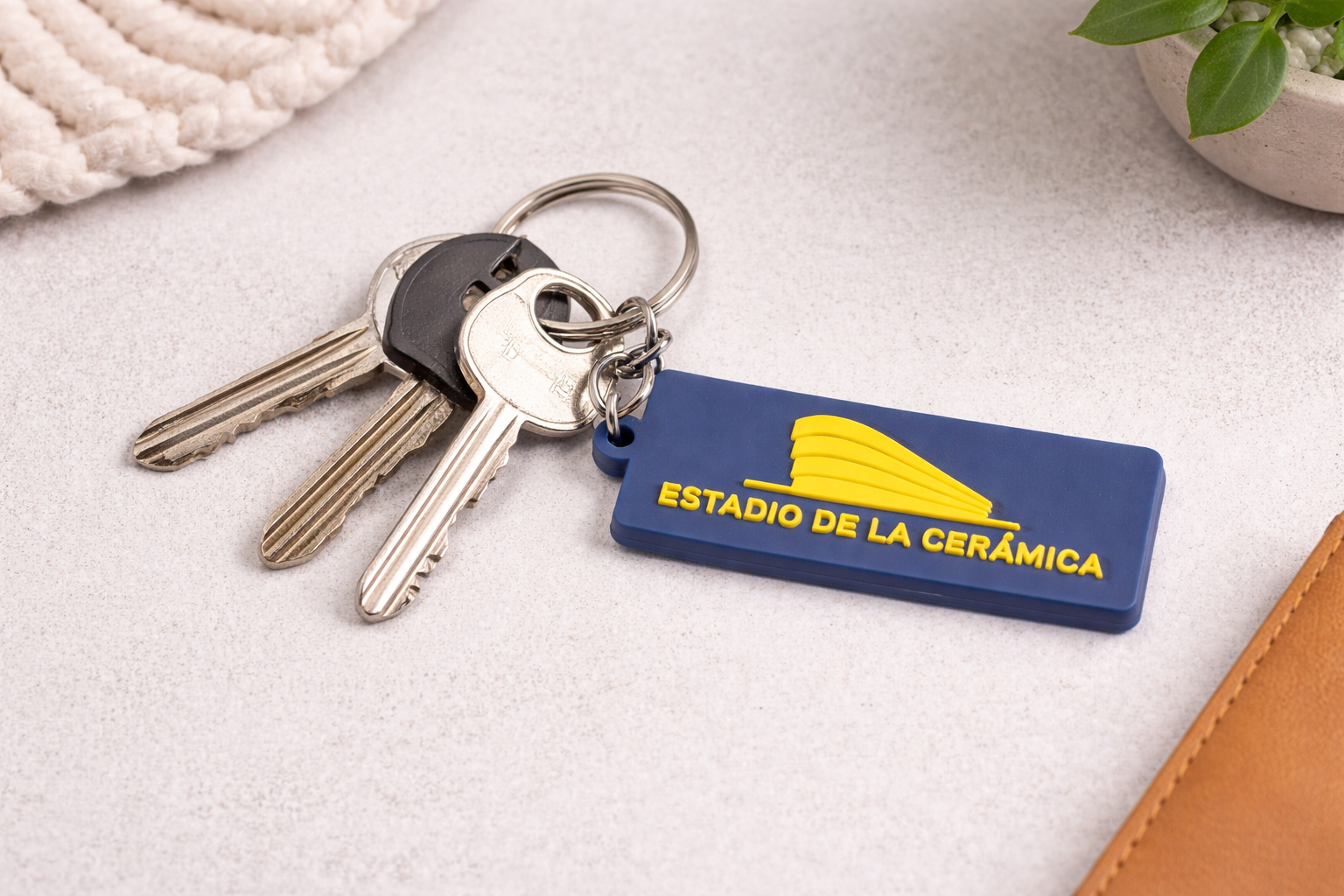 BLUE STADIUM RUBBER KEYRING